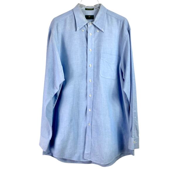 CLUB ROOM Vintage Blue Solid Button Down Shirt - Picture 1 of 8